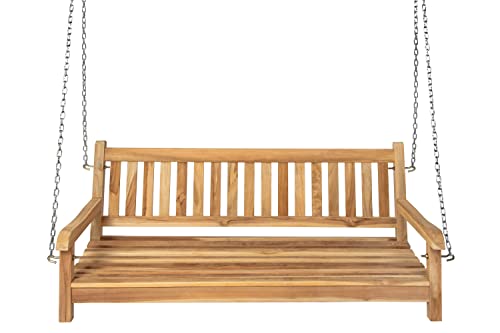 SAM 3-Sitzer Gartenschaukel Susana, hängende Bank 150 cm, Teakholz massiv, Schaukelbank für den Garten + Terrasse, pflegeleichtes Unikat, Hängeschaukel/Holzschaukel - 8