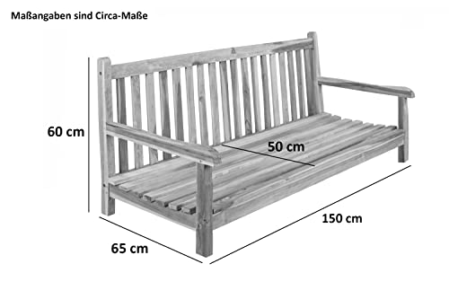 SAM 3-Sitzer Gartenschaukel Susana, hängende Bank 150 cm, Teakholz massiv, Schaukelbank für den Garten + Terrasse, pflegeleichtes Unikat, Hängeschaukel/Holzschaukel - 7