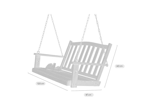 MaximaVida Schaukelbank Jackson hergestellt aus Mahagoni Hartholz – 120 cm - 4