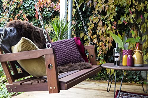 MaximaVida Schaukelbank Jackson hergestellt aus Mahagoni Hartholz - 120 cm - 5