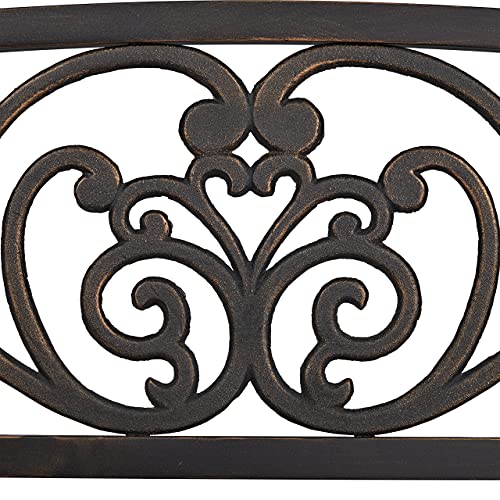 Relaxdays Hängebank, 2-Sitzer, Gartenschaukel zum Aufhängen, Vintage Design, Metall, HBT 190x133x55 cm, schwarz-bronze - 6