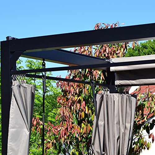 Home Deluxe - Sonnenliege Pavillon Provence - Schwebendes Rattanbett inkl. schließbare Vorhänge | Hollywoodschaukel, Doppel-Gartenliege, Lounge-Pavillon - 7
