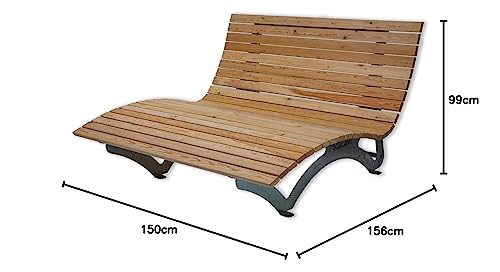 Sonnenliege, Waldsofa das Original von Scalant für 2-3 Personen I Außenliege, Himmelsliege, Wellnessliege, Relaxliege, Saunaliege, Holzliege für den Garten, besonders stabile Ausführung, Profiqualität - 3