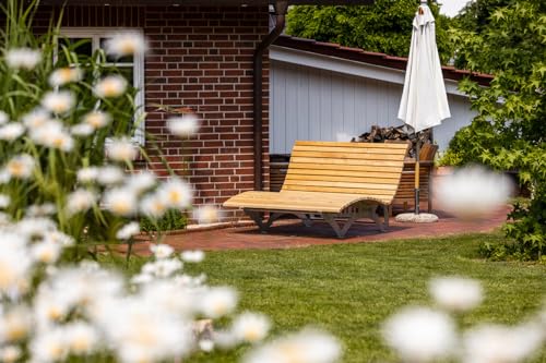 Sonnenliege, Waldsofa das Original von Scalant für 2-3 Personen I Außenliege, Himmelsliege, Wellnessliege, Relaxliege, Saunaliege, Holzliege für den Garten, besonders stabile Ausführung, Profiqualität - 4