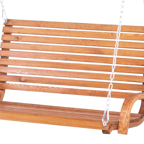 Beliani Gartenschaukel Lärchenholz Dunkelbraun Novara - 8