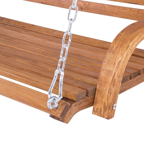 Beliani Gartenschaukel Lärchenholz Dunkelbraun Novara - 9