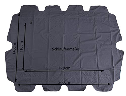 QUICK STAR Ersatzdach 200x145cm Gartenschaukel Universal Hollywoodschaukel 3 Sitzer Grau UV 50 Ersatz Bezug Sonnendach Schaukel Dach - 3