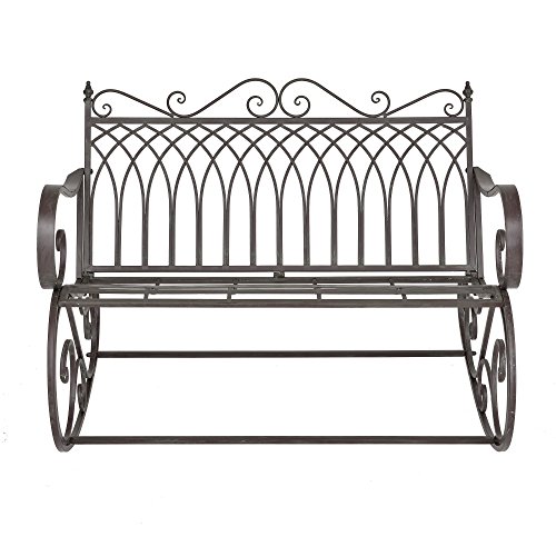 [en.casa] Schaukelbank Greenough 85x113x95cm Gartenschaukel für 2 Personen im Landhausstil Metall Dunkelgrün - 5