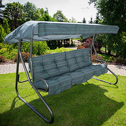 PATIO 3-Sitzer Hollywoodschaukel Milano 170 cm Gartenschaukel Sonnendach Sitzpolster Klappbar Liegefunktion H021-06PB - 3