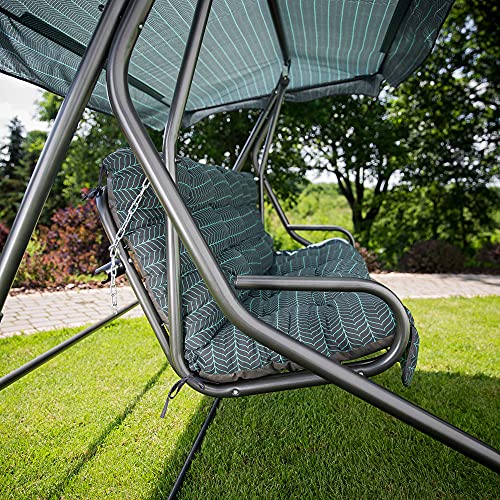 PATIO 3-Sitzer Hollywoodschaukel Milano 170 cm Gartenschaukel Sonnendach Sitzpolster Klappbar Liegefunktion H021-06PB - 5