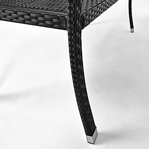 Casaria Gartenbank Poly Rattan 2-Sitzer UV-beständig wetterfest Parkbank Bank Sitzbank 122 cm höhenverstellbar Schwarz - 4