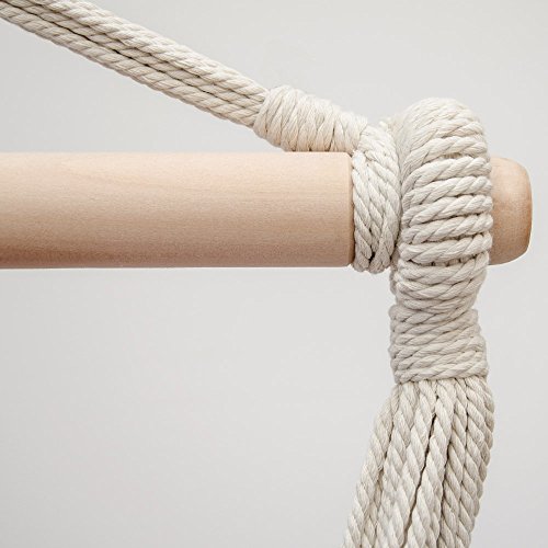 AMANKA XXL Hängesessel 185x130cm Hängestuhl 2 Personen Hängesitz bis 150 kg Baumwolle Hängematte inkl. 360° Swivel Hängeschaukel Lilac Grau - 4