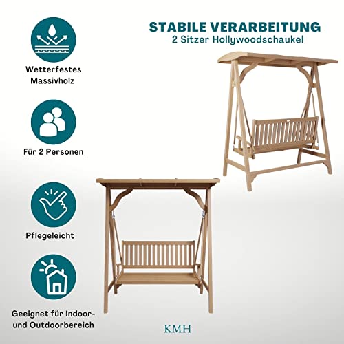 KMH®, Teak 2-sitzer Hollywoodschaukel (#102089) - 3