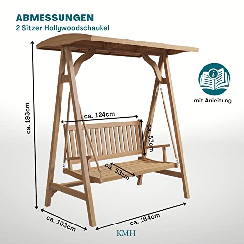 KMH®, Teak 2-sitzer Hollywoodschaukel (#102089) - 4