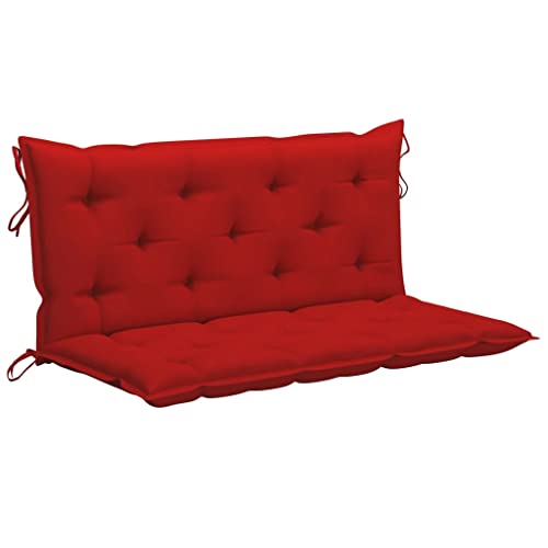 vidaXL Teak Massiv Hollywoodschaukel mit Grauer Auflage Gartenschaukel Bank Hängeschaukel Schaukelbank Gartenbank Schaukel Gartenmöbel 120cm - 7