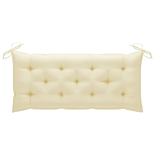 Tidyard Hollywoodschaukel mit Creme Auflage & einstellbarem Dachwinkel Gartenschaukel Schaukelbank Hängeschaukel Gartenbank Bank Schwingliege Gartenliege Gartenmöbel Balkonmöbel 170 cm Massivholz Teak - 7