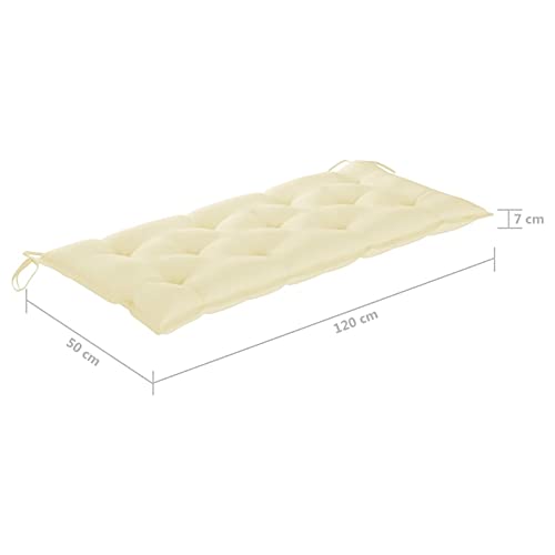 Tidyard Hollywoodschaukel mit Creme Auflage & einstellbarem Dachwinkel Gartenschaukel Schaukelbank Hängeschaukel Gartenbank Bank Schwingliege Gartenliege Gartenmöbel Balkonmöbel 170 cm Massivholz Teak - 8