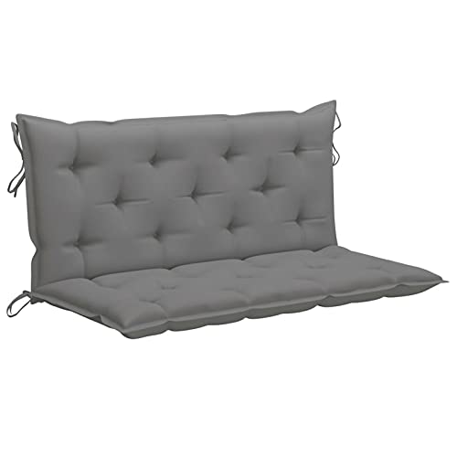 Tidyard Hollywoodschaukel mit Grauer Auflage Gartenschaukel Bank Hängeschaukel Schaukelbank Hängebank Gartenmöbel Terrsseschaukel Bank 120 x 60 x 57,5 cm Massivholz Teak - 5