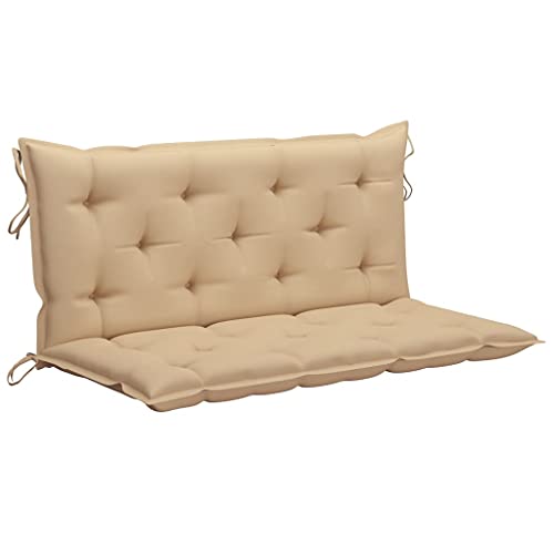 Famehours Hollywoodschaukel mit Beige Auflage 170 cm Massivholz Teak - 6