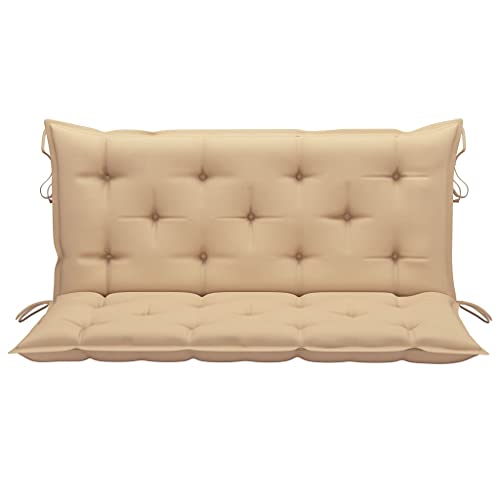 Famehours Hollywoodschaukel mit Beige Auflage 170 cm Massivholz Teak - 7