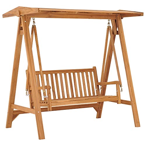 Famehours Hollywoodschaukel mit Roter Auflage 170 cm Massivholz Teak - 2