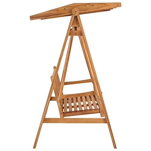 Famehours Hollywoodschaukel mit Roter Auflage 170 cm Massivholz Teak - 4
