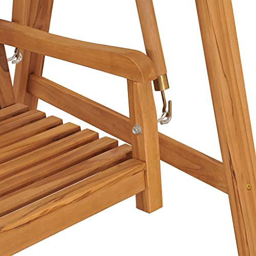Famehours Hollywoodschaukel mit Roter Auflage 170 cm Massivholz Teak - 5