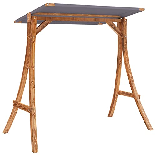 vidaXL Bugholz Schaukelgestell mit Anthrazit Dach Holzgestell Gestell Rahmen für Hollywoodschaukel Gartenschaukel Schaukelbank Teak-Finish - 4