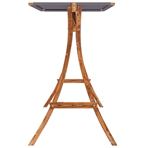 vidaXL Bugholz Schaukelgestell mit Anthrazit Dach Holzgestell Gestell Rahmen für Hollywoodschaukel Gartenschaukel Schaukelbank Teak-Finish - 5