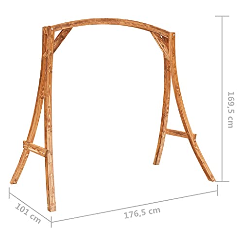 vidaXL Bugholz Schaukelgestell Holzgestell Gestell Rahmen für Hollywoodschaukel Gartenschaukel Schaukelbank Schaukel Teak-Finish Massivholz - 6