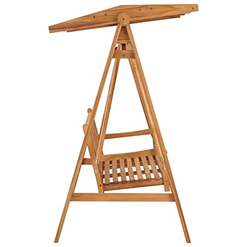 vidaXL Teak Massiv Hollywoodschaukel mit einstellbarem Dachwinkel Gartenschaukel Hängeschaukel Schaukelbank Schaukel Gartenbank Gartenmöbel 170cm - 4