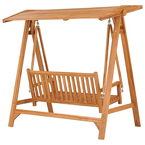 vidaXL Teak Massiv Hollywoodschaukel mit einstellbarem Dachwinkel Gartenschaukel Hängeschaukel Schaukelbank Schaukel Gartenbank Gartenmöbel 170cm - 5