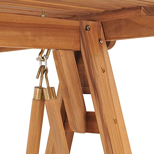 vidaXL Teak Massiv Hollywoodschaukel mit einstellbarem Dachwinkel Gartenschaukel Hängeschaukel Schaukelbank Schaukel Gartenbank Gartenmöbel 170cm - 7
