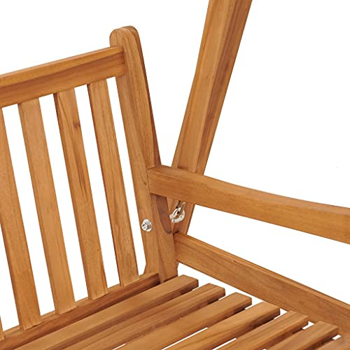 vidaXL Teak Massiv Hollywoodschaukel mit einstellbarem Dachwinkel Gartenschaukel Hängeschaukel Schaukelbank Schaukel Gartenbank Gartenmöbel 170cm - 8