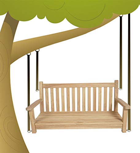 KMH®, 2-sitzer Teak Baumschaukel/Schaukelbank/Bankschaukel (#102118) - 2