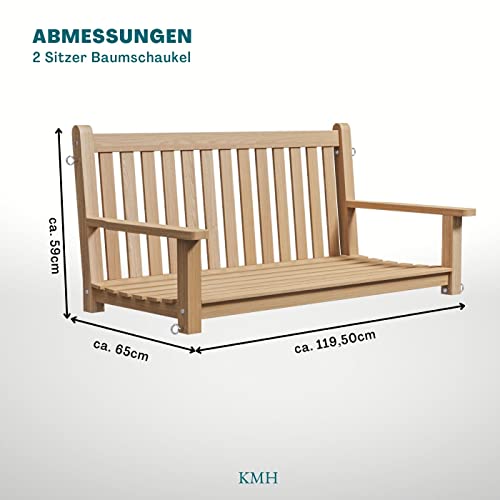 KMH®, 2-sitzer Teak Baumschaukel/Schaukelbank/Bankschaukel (#102118) - 3