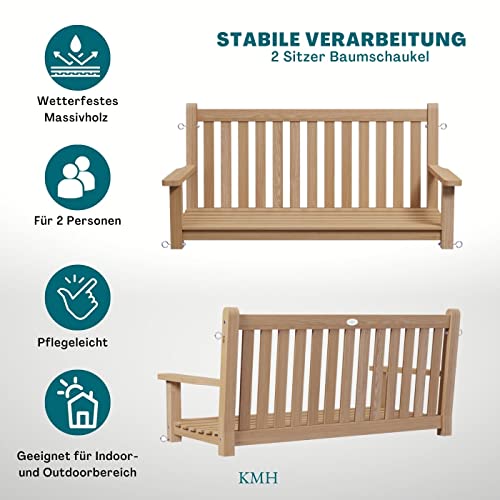 KMH®, 2-sitzer Teak Baumschaukel/Schaukelbank/Bankschaukel (#102118) - 4