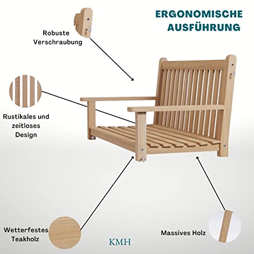 KMH®, 2-sitzer Teak Baumschaukel/Schaukelbank/Bankschaukel (#102118) - 5