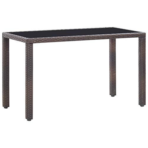vidaXL Gartenmöbel 5-TLG. mit Auflagen Gartenset Sitzgruppe Sitzgarnitur Gartengarnitur Gartentisch Tisch Esstisch Stühle Poly Rattan Braun - 6