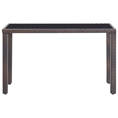 vidaXL Gartenmöbel 5-TLG. mit Auflagen Gartenset Sitzgruppe Sitzgarnitur Gartengarnitur Gartentisch Tisch Esstisch Stühle Poly Rattan Braun - 7