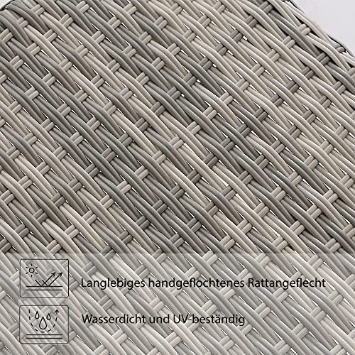 Melko Gartenmöbel 3er Set Gartengarnitur Polyrattan Sitzgruppe Grau Barset Garten Sitzgarnitur platzsparend Balkonset (Grau) - 6