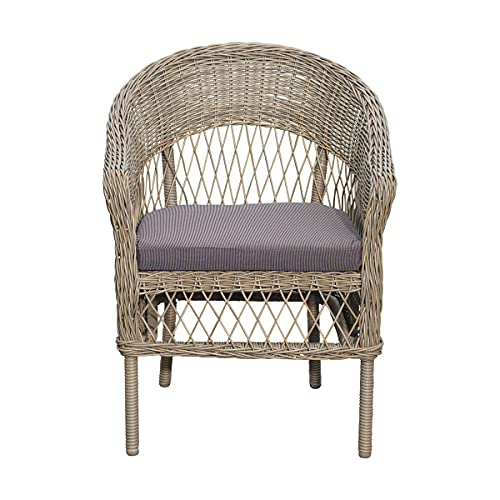 Green Spirit - Balkonmöbel-Set Bornholm - Braun-Grau, Polyrattan, für 2 Personen, Wetterfest, Sicherheitsglas - Bistro-Set, Balkon-Set mit 2 Stühlen, Tisch - 4