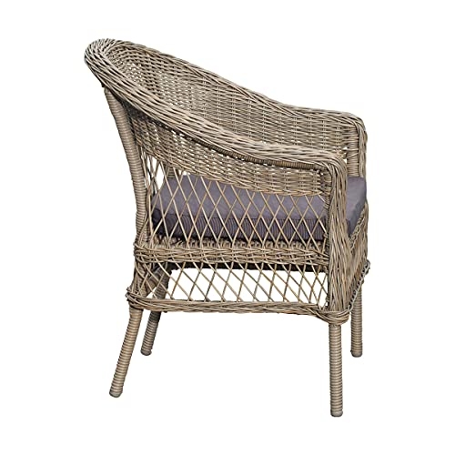 Green Spirit - Balkonmöbel-Set Bornholm - Braun-Grau, Polyrattan, für 2 Personen, Wetterfest, Sicherheitsglas - Bistro-Set, Balkon-Set mit 2 Stühlen, Tisch - 5