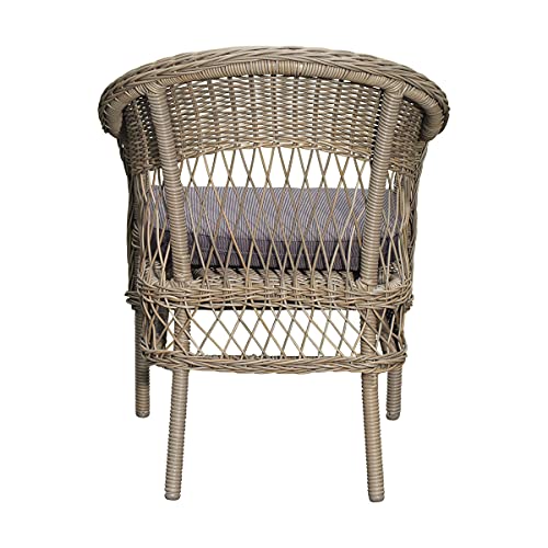 Green Spirit - Balkonmöbel-Set Bornholm - Braun-Grau, Polyrattan, für 2 Personen, Wetterfest, Sicherheitsglas - Bistro-Set, Balkon-Set mit 2 Stühlen, Tisch - 6