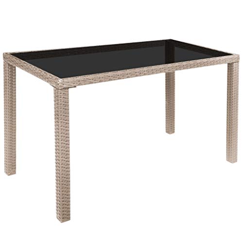 Tidyard Balkonset Balkonmöbel Garten Sitzgruppe Rattan 4 Personen Gartenmöbel Set Garten Lounge Set Terassenmöbel Bistroset Sitzgarnitur für Garten Balkon Terrasse, mit Auflagen, 11-TLG Beige - 2