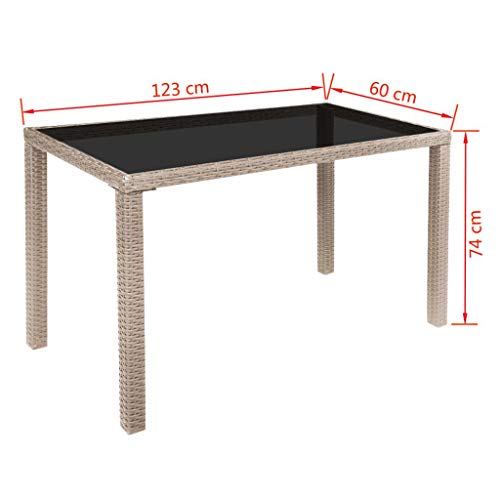 Tidyard Balkonset Balkonmöbel Garten Sitzgruppe Rattan 4 Personen Gartenmöbel Set Garten Lounge Set Terassenmöbel Bistroset Sitzgarnitur für Garten Balkon Terrasse, mit Auflagen, 11-TLG Beige - 5