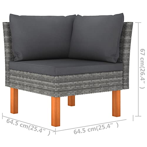 Festnight Lounge Gartenmöbel Set Loungemöbel Sofa Rattan Balkonmöbel Balkonlounge Outdoor Sitzbank Garten Gartenlounge Gartensofa Balkon Terrasse Terrassenmöbel Ecklounge - 4