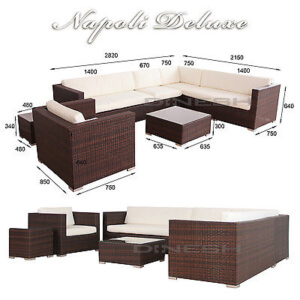 【ᐅᐅ】NAPO POLYRATTAN BRAUN GARTENMÖBEL RATTAN LOUNGE GARTENSET
